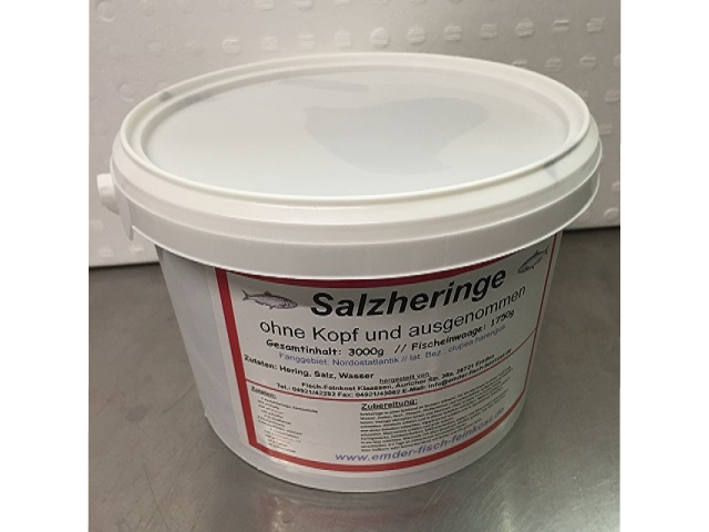 Salzheringe im Eimer ausgenommen und ohne Kopf 1750g Salzheringe im Eimer ausgenommen und ohne Kopf 1750g