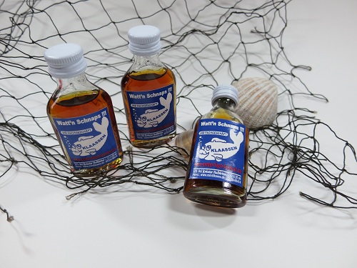 Watt'n Schnaps 20ml 3 kleine Schnapsfläschchen, maritim dekoriert
